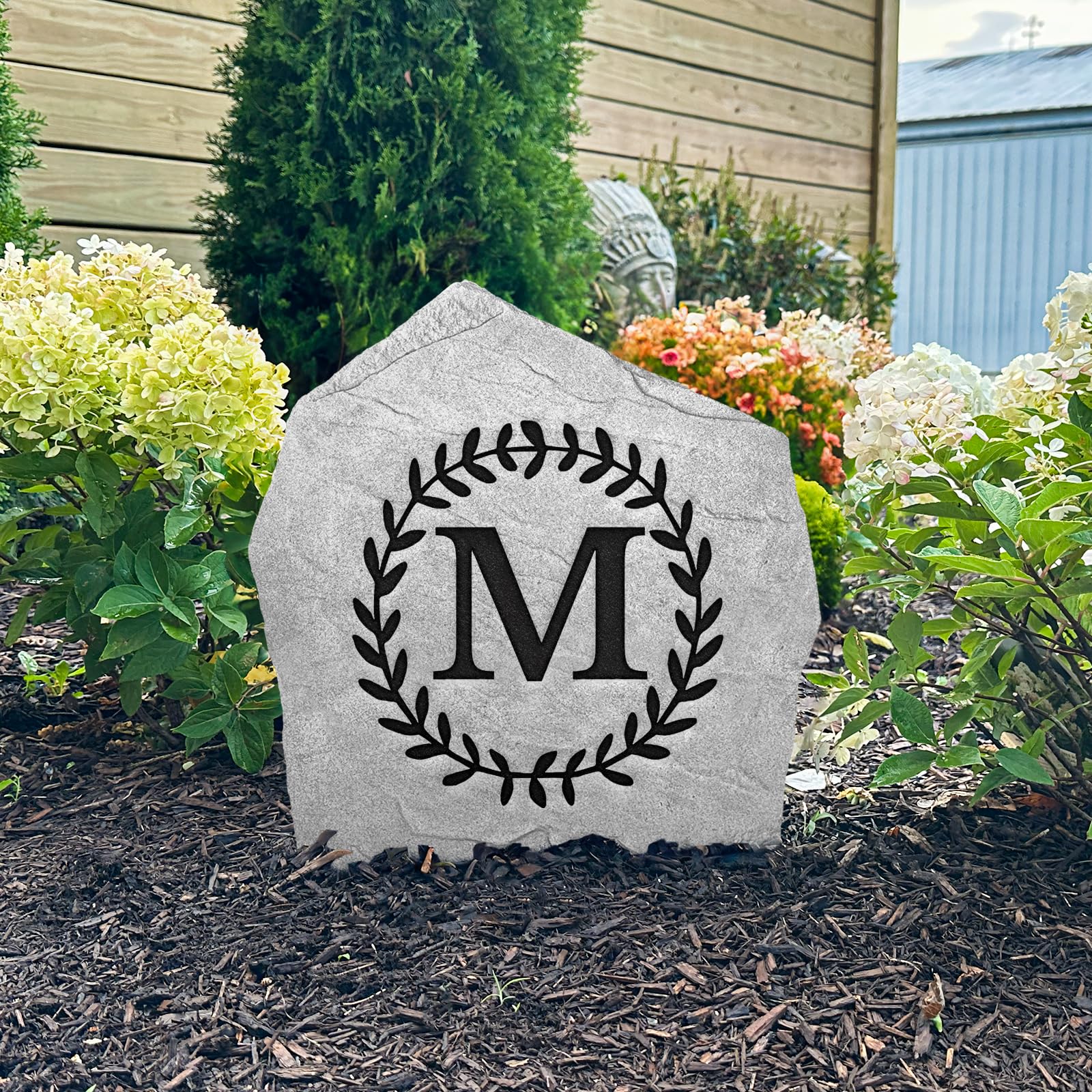 Amazon.com: Vine Letter Landscape Rock Garden Rock - Engraved